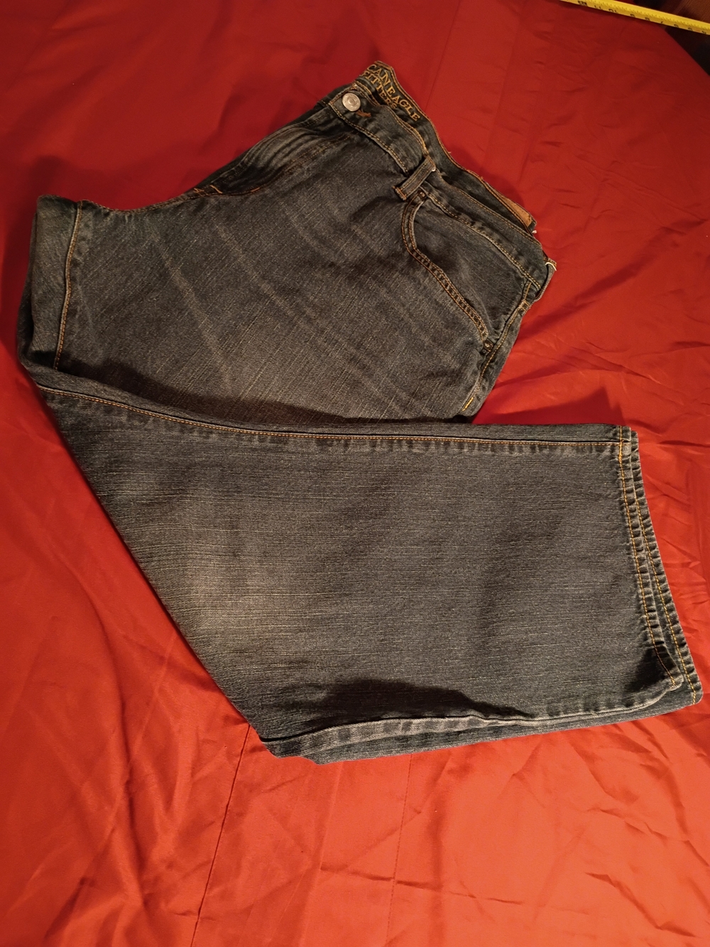 American Eagle Outfitters Men's Relaxed Dark Blue Denim Jeans
